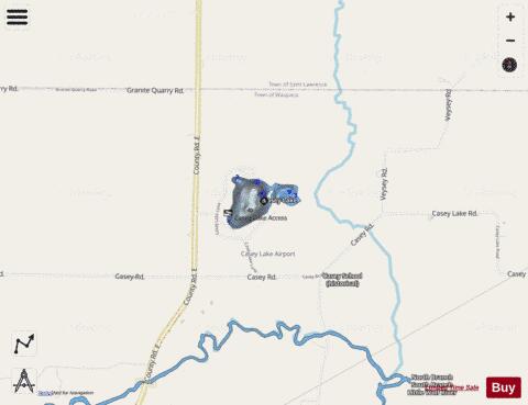 Casey Lake depth contour Map - i-Boating App - Streets
