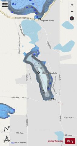 Church Pine Lake depth contour Map - i-Boating App - Streets