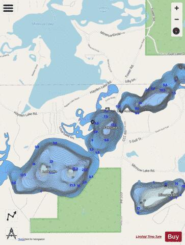 Falk Lake depth contour Map - i-Boating App - Streets