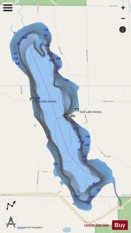 Gull Lake depth contour Map - i-Boating App - Streets