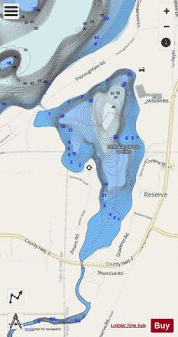 Little Lac Courte Oreilles depth contour Map - i-Boating App - Streets