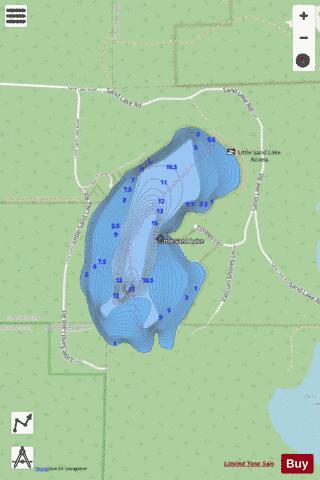 Little Sand Lake depth contour Map - i-Boating App - Streets