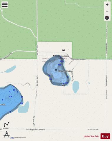 Little Sand Lake depth contour Map - i-Boating App - Streets