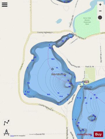 Little Yellow Lake depth contour Map - i-Boating App - Streets