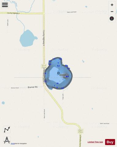 Mack Lake depth contour Map - i-Boating App - Streets