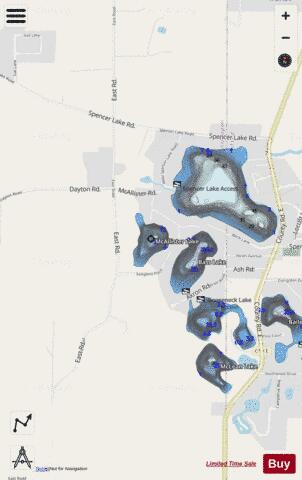 McAllister Lake depth contour Map - i-Boating App - Streets