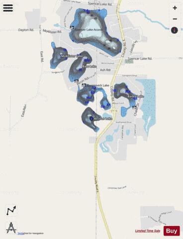 McLean Lake depth contour Map - i-Boating App - Streets