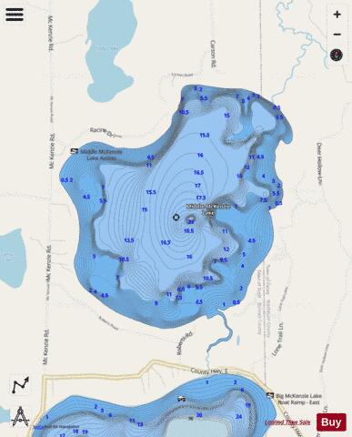 Middle McKenzie Lake depth contour Map - i-Boating App - Streets