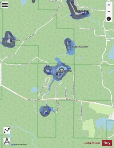 Big Island Lake depth contour Map - i-Boating App - Streets