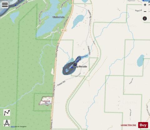 Camp Five Lake depth contour Map - i-Boating App - Streets