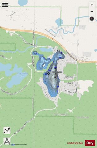 Chain Lake depth contour Map - i-Boating App - Streets