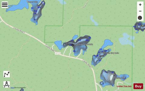 Chicken Foot Lake depth contour Map - i-Boating App - Streets
