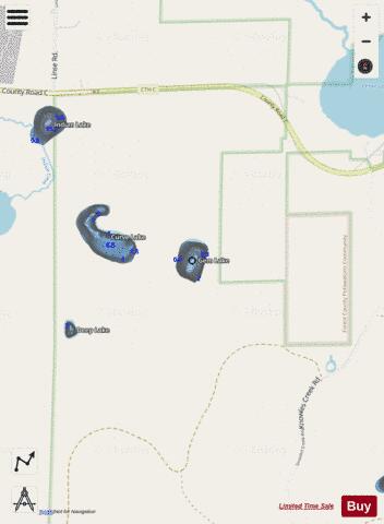Gem Lake depth contour Map - i-Boating App - Streets