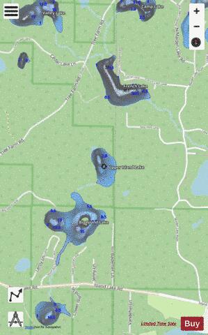 Upper Island Lake depth contour Map - i-Boating App - Streets