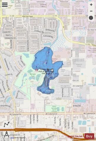Lawne depth contour Map - i-Boating App - Streets