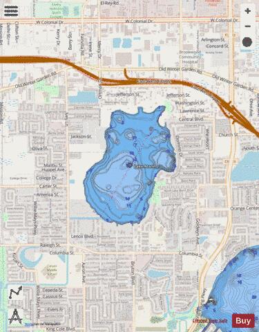 Mann depth contour Map - i-Boating App - Streets