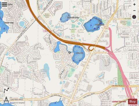 LAKE ADA depth contour Map - i-Boating App - Streets
