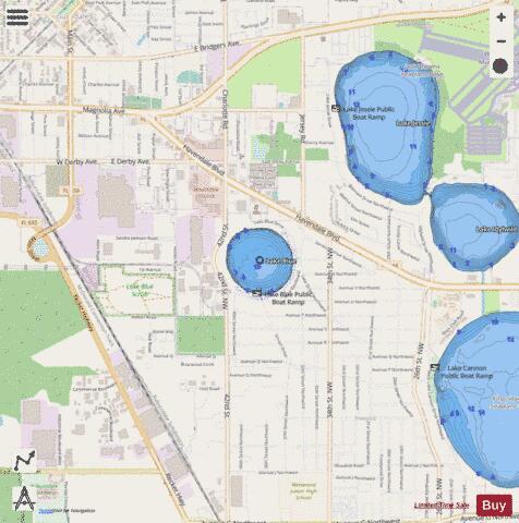 LAKE BLUE depth contour Map - i-Boating App - Streets