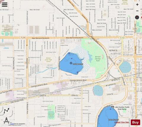 LAKE BONNET depth contour Map - i-Boating App - Streets