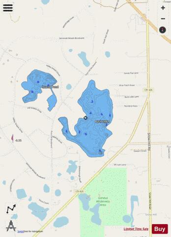 BUCK LAKE depth contour Map - i-Boating App - Streets
