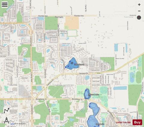 LAKE CHARM depth contour Map - i-Boating App - Streets