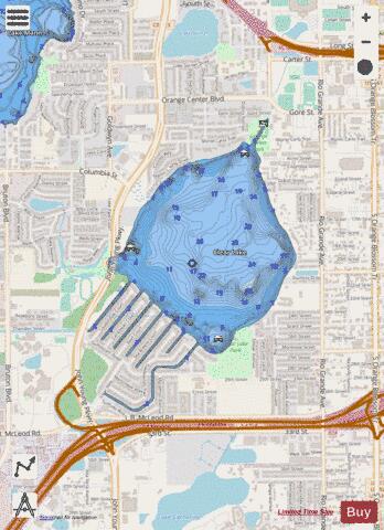 CLEAR LAKE depth contour Map - i-Boating App - Streets