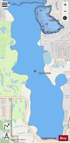 CYPRESS CREEK depth contour Map - i-Boating App - Streets