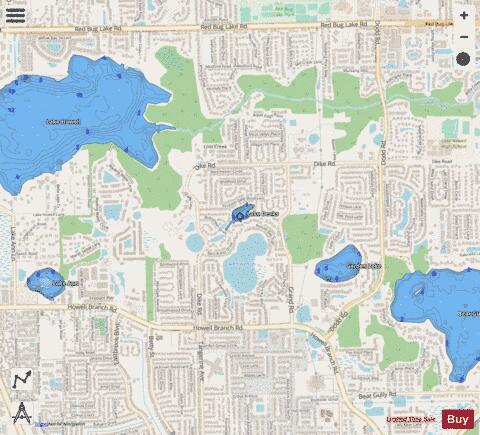 LAKE DEEKS depth contour Map - i-Boating App - Streets