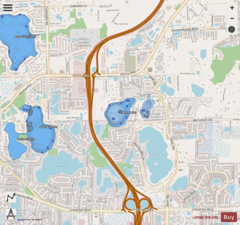 DEEP LAKE depth contour Map - i-Boating App - Streets