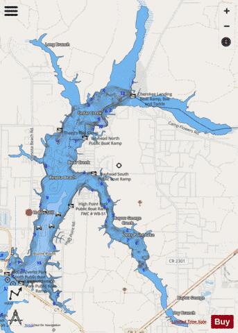 DEER POINT LAKE depth contour Map - i-Boating App - Streets