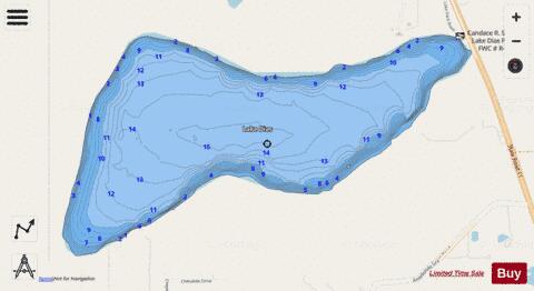 LAKE DIAS depth contour Map - i-Boating App - Streets