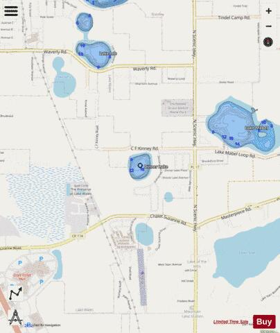 DINNER LAKE depth contour Map - i-Boating App - Streets