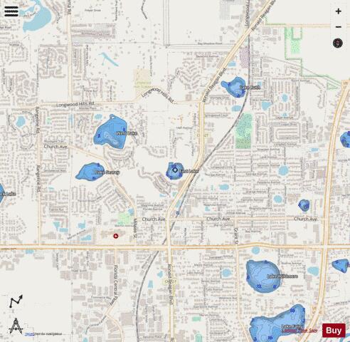 EAST LAKE depth contour Map - i-Boating App - Streets