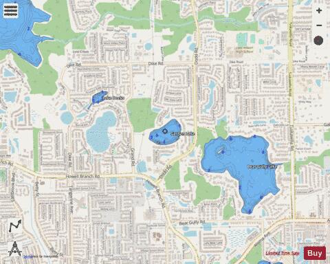 GARDEN LAKE depth contour Map - i-Boating App - Streets