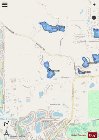 GLASS LAKE depth contour Map - i-Boating App - Streets