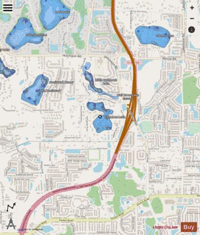 HALFMOON LAKE depth contour Map - i-Boating App - Streets
