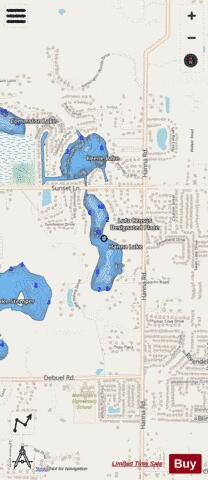 HANNA LAKE depth contour Map - i-Boating App - Streets
