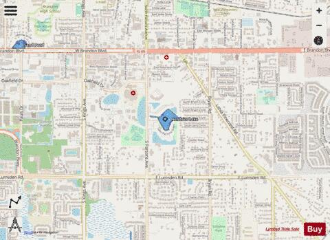 HENDRICS LAKE depth contour Map - i-Boating App - Streets