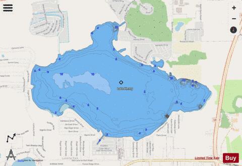 LAKE HENRY depth contour Map - i-Boating App - Streets