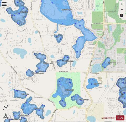 LAKE JUANITA depth contour Map - i-Boating App - Streets