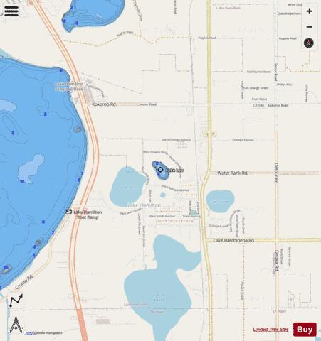 LAKE LEE depth contour Map - i-Boating App - Streets