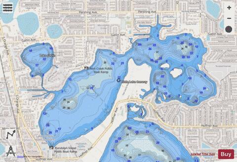 LITTLE LAKE CONWAY depth contour Map - i-Boating App - Streets