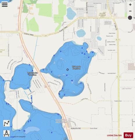 LITTLE LAKE HAMILTON depth contour Map - i-Boating App - Streets