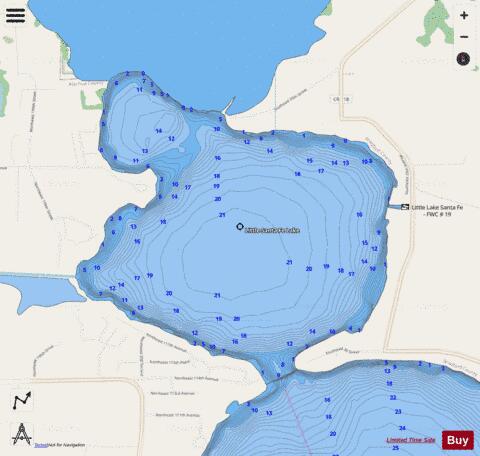 LITTLE SANTA FE LAKE depth contour Map - i-Boating App - Streets