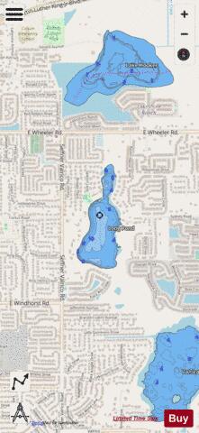 LONG POND depth contour Map - i-Boating App - Streets
