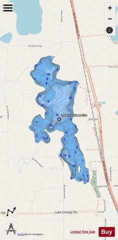 LOWER LAKE LOUISE depth contour Map - i-Boating App - Streets