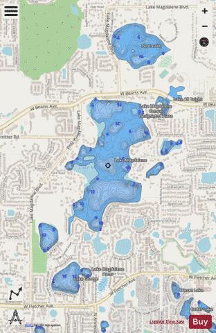 LAKE MAGDALENE depth contour Map - i-Boating App - Streets