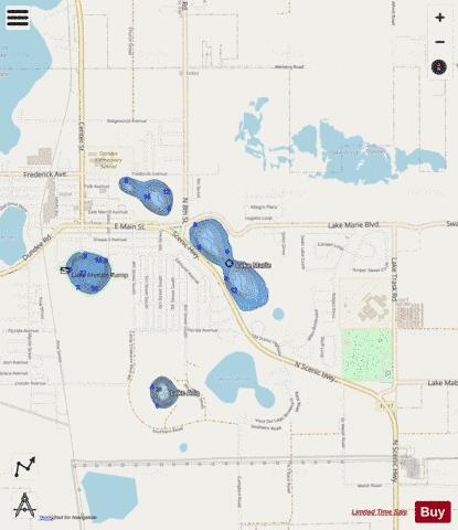 LAKE MARIE depth contour Map - i-Boating App - Streets