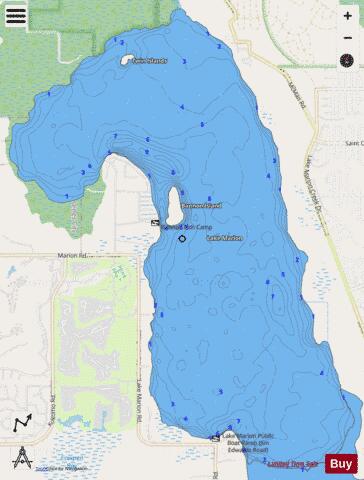 LAKE MARION depth contour Map - i-Boating App - Streets