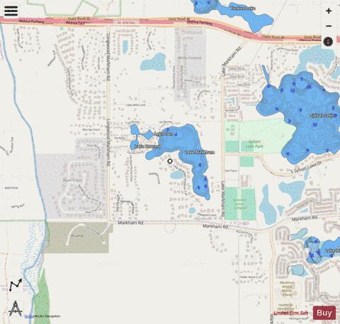 LAKE MARKHAM depth contour Map - i-Boating App - Streets